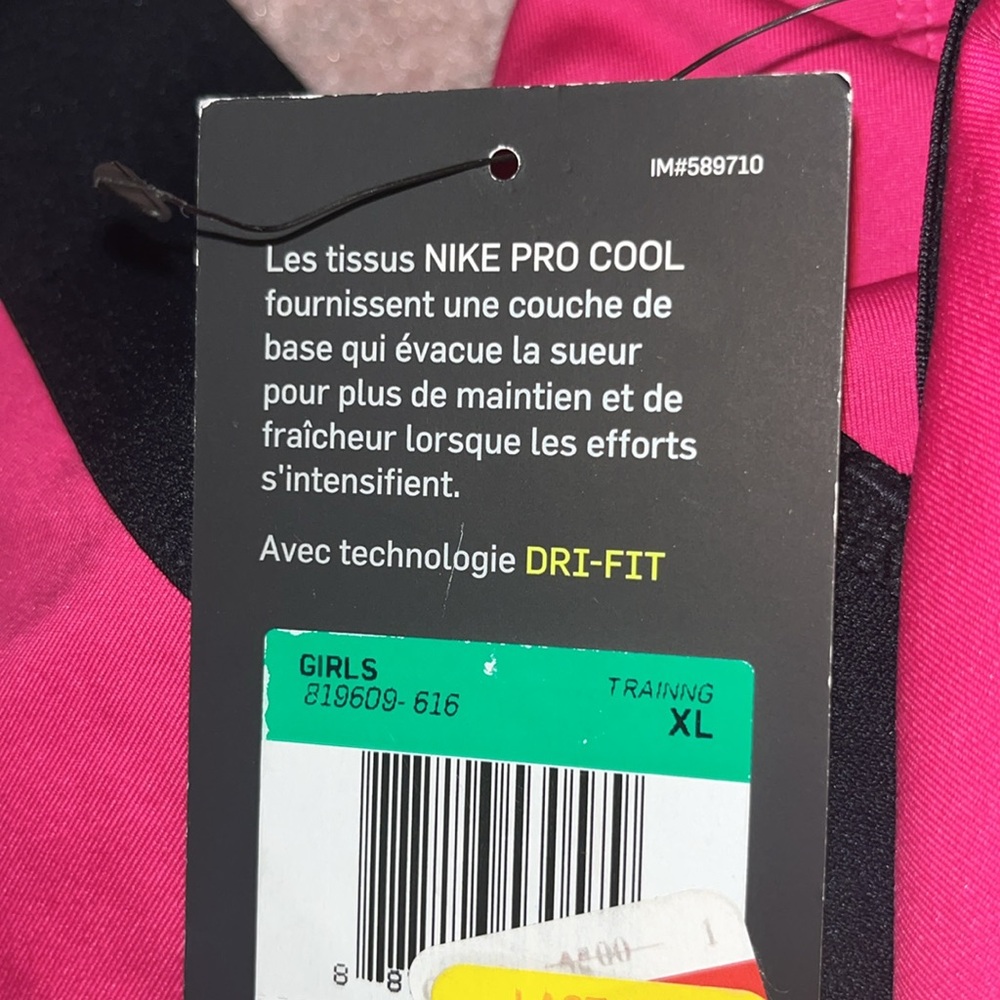 Nike Pink Girls Large Sports Bra and Extra Large Bicycle Shorts - Picture 6 of 6